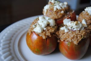 Quinoa and Goat Cheese Stuffed Tomatoes | NeverAnyThyme.com