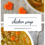 bowls of chicken soup