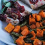 cranberry pork loin and roasted veggies