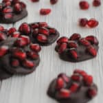 dark chocolate and pomegranate seeds