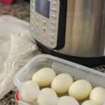 Easily peeled hard boiled eggs ready to store in the fridge for up to a week. How to make easy to peel hard boiled eggs in the instant pot