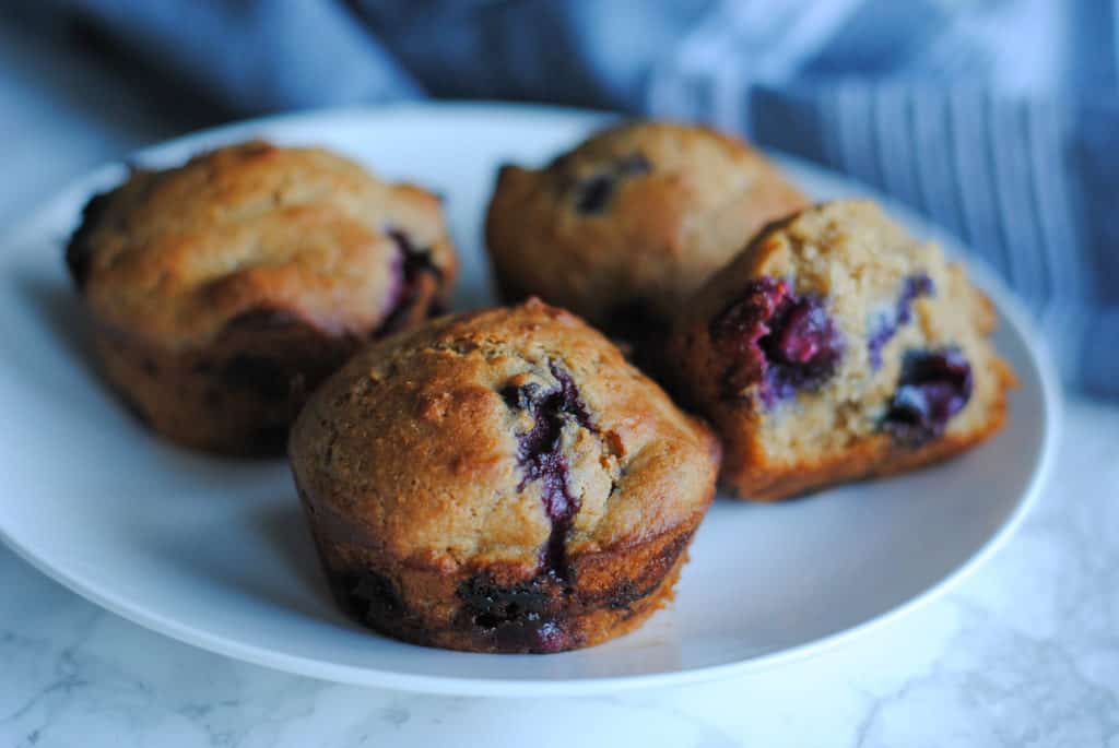 Whole Wheat Lemon Blueberry Muffins - Never Any Thyme