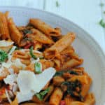 healthy sausage and pepper pasta made in the instant pot