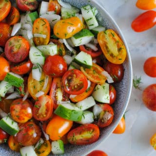 cucumber and tomato salad with dill