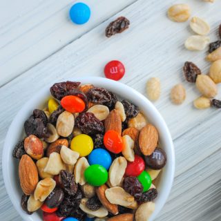 trail mix on white background