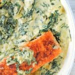 spinach in creamy spinach and artichoke sauce